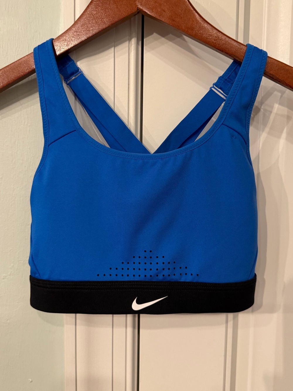 Nike Dri-FIT Blue Sports Bra with Black Band XS